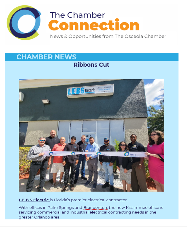 Proud Member of The Osceola Chamber of Commerce