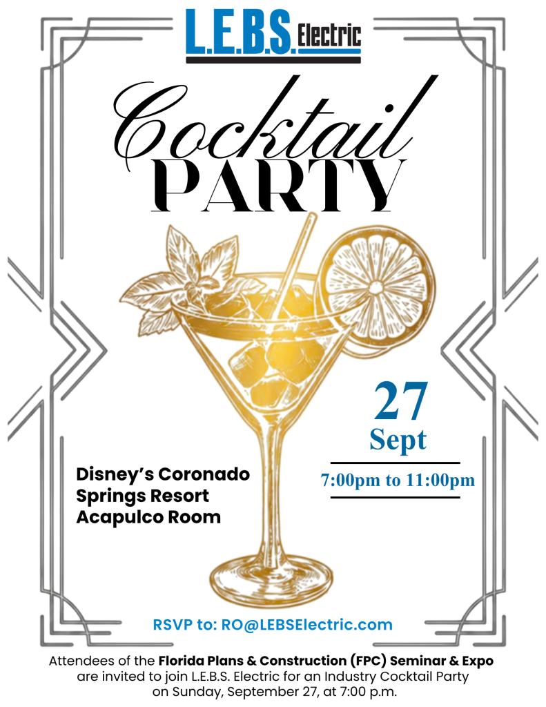 Join L.E.B.S. for Cocktails After Day 1 of FPC Seminar & Expo